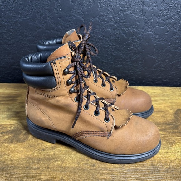 Vintage Red Wing 2369 Work Boots Size 8‎ Brown Leather Made USA Safety Toe 90s